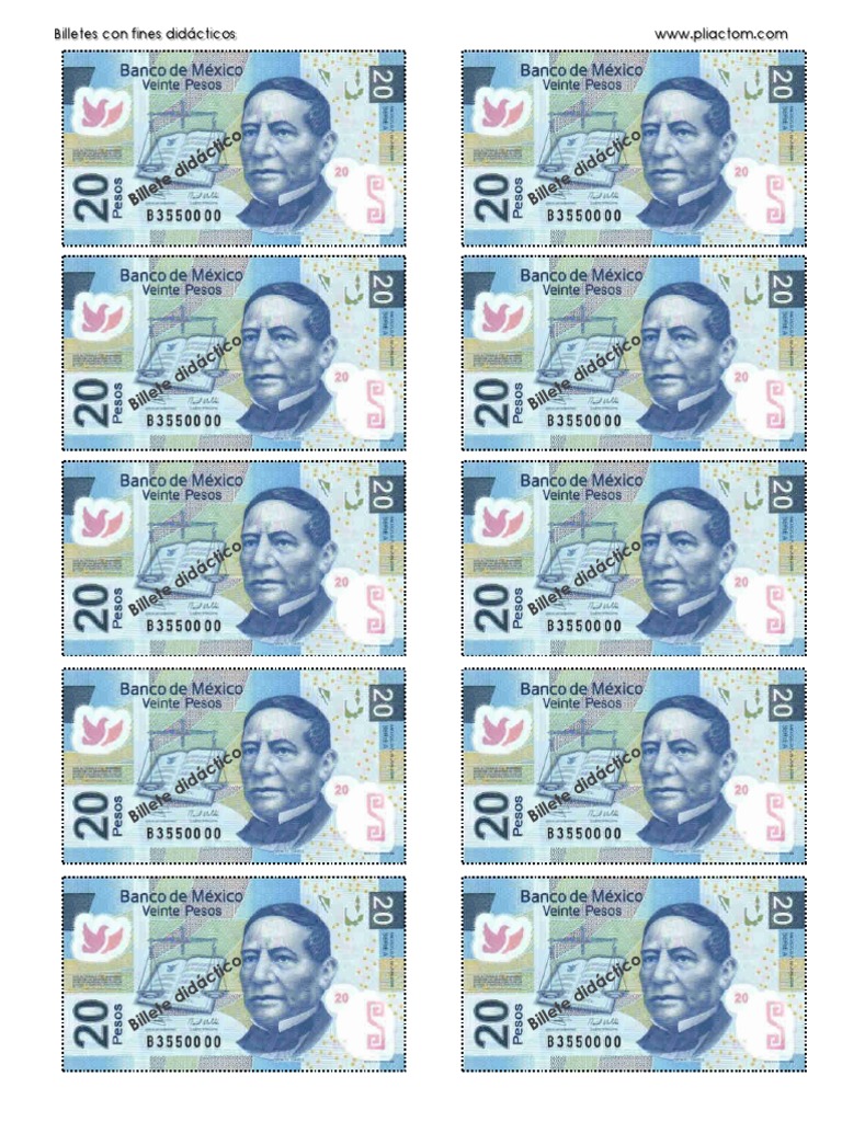 billetes didacticos para imprimir gratis
