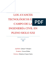Los Avances Tecnológicos en El Campo de La Ingeniería Civil en Pleno Siglo XXI