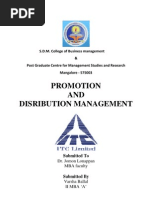 Promotion AND Disribution Management: Dr. Jomon Lonappan MBA Faculty Varsha Ballal Ii Mba A'