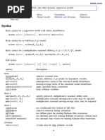 Depvar Indepvars Numlist Numlist: Arima - ARIMA, ARMAX, and Other Dynamic Regression Models