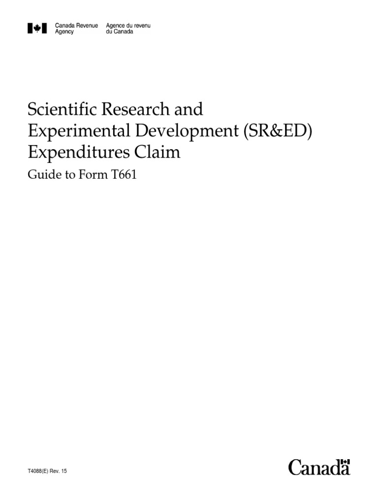 SR&ED Expenditures Claim Guide T661 | PDF | Expense | Business