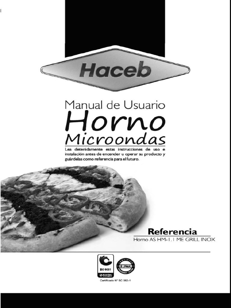 Horno Microondas Haceb Inox Con Grill Y Manija 1.1 (31 Litros) - Haceb