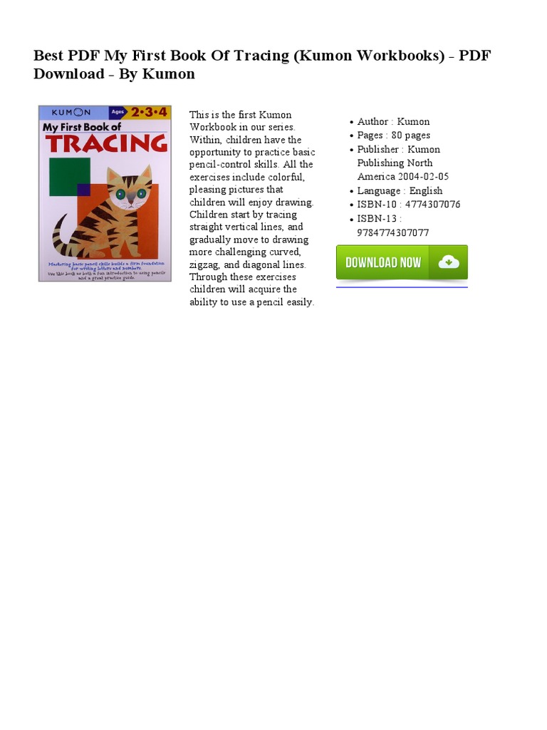 Best PDF My First Book of Tracing (Kumon Workbooks) PDF Download by