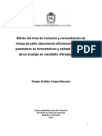 Efecto Del Nivel de Inclusión y Concentración de Vinaza de Caña Ensilaje Maralfalfa