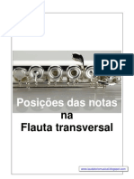 Posições das notas na Flauta transversal