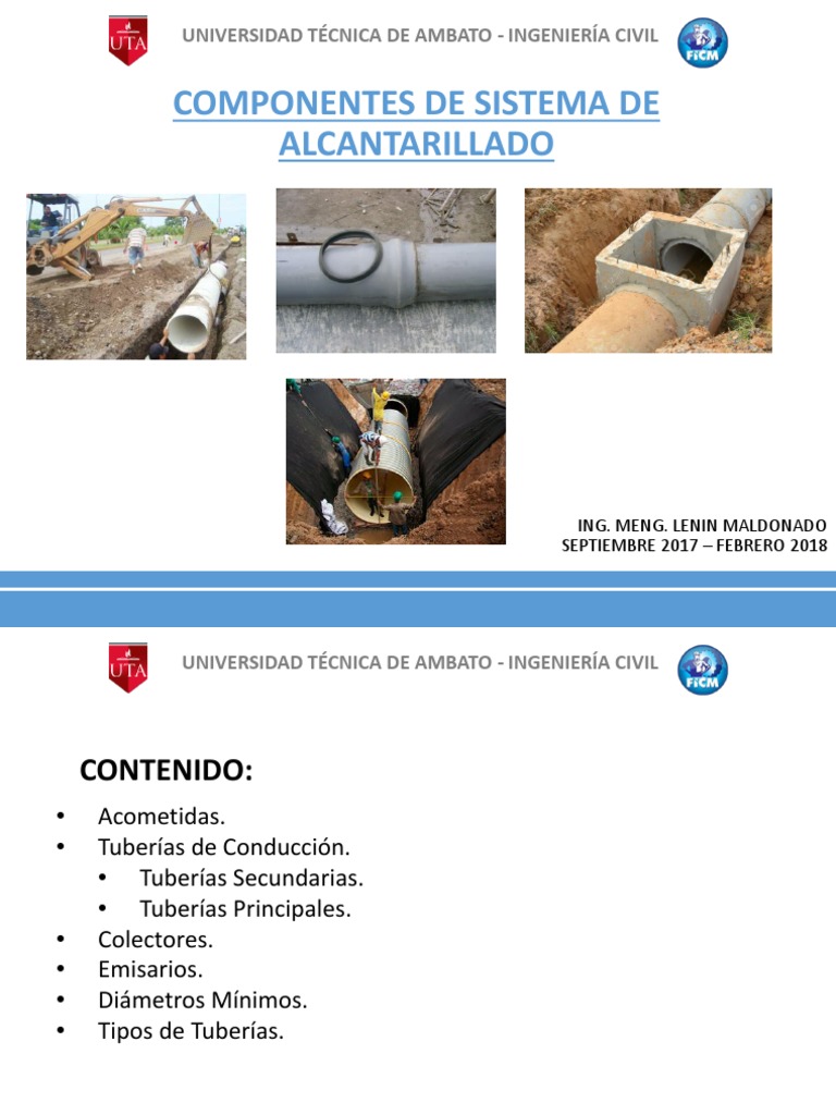 Componentes del Sistema de Alcantarillado | PDF | Tubería (transporte