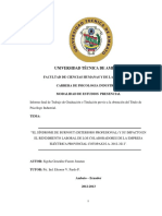 Sindrome de Burnout y Su Impacto en El Rendimiento Laboral de ELEPCO S.a.