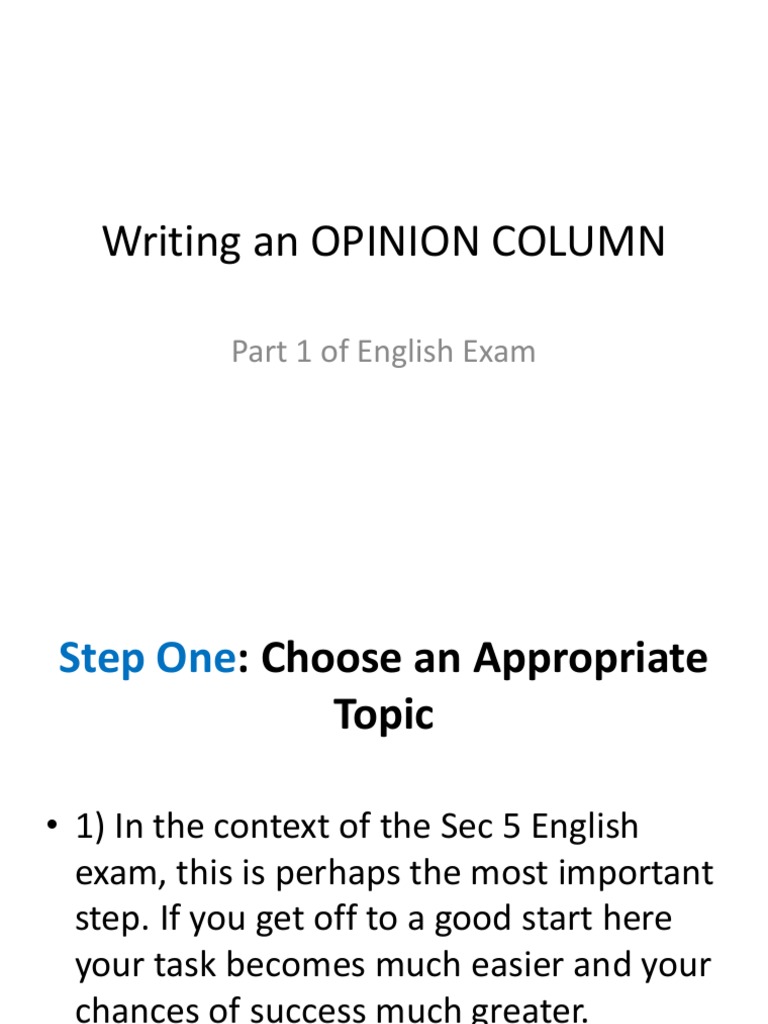 HOW TO WRITE AN OPINION COLUMN FOR A NEWSPAPER visual data 6