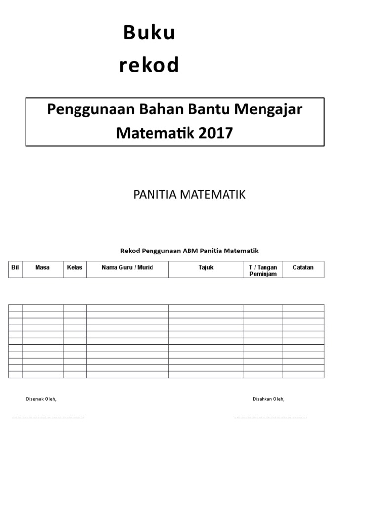 Rekod Penggunaan | PDF