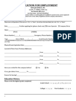 Driver Application for Employment