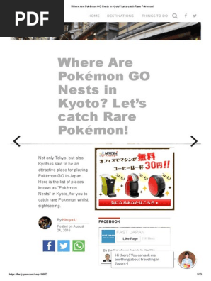 Where Are Pokemon Go Nests In Kyoto Kyoto Pokemon