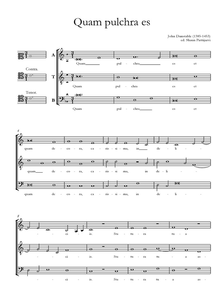 Dunstable Quam Pulchra Es PDF