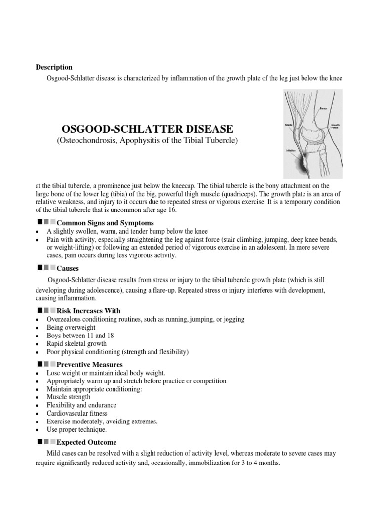 Osgood Schlatter Disease With Exercises Choc | Health Sciences | Wellness