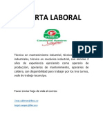 Oferta Laboral-Operario de Secado