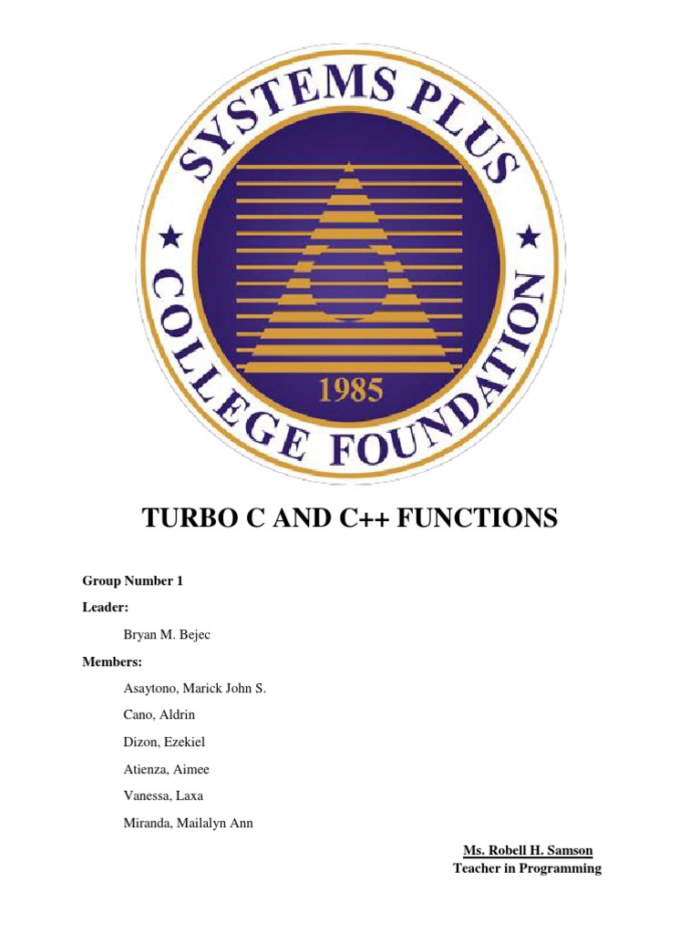 Turbo C/C++ Functions Overview | PDF | Array Data Structure | Data Type
