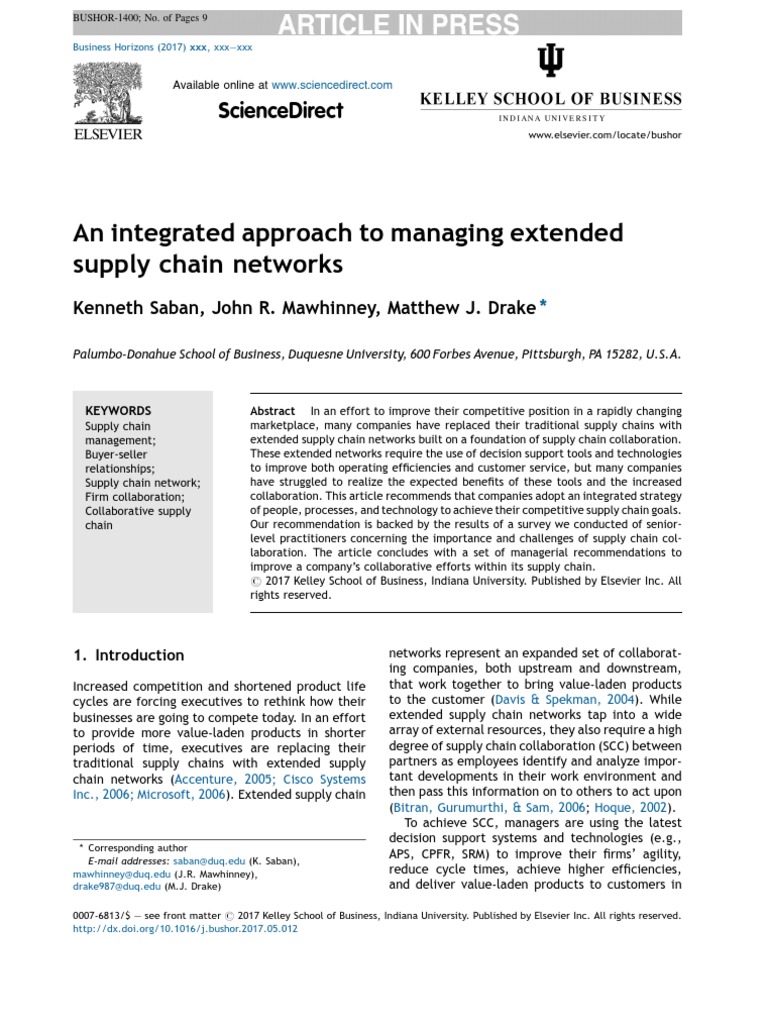 Integrated Strategies for Supply Chain Collaboration | PDF | Supply ...