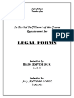 Legal Forms: in Partial Fulfillment of The Course Requirement in