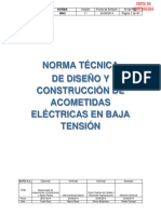 N042 Norma Técnica de Diseño y Construccion de Acometidas Electricas en Baja Tension