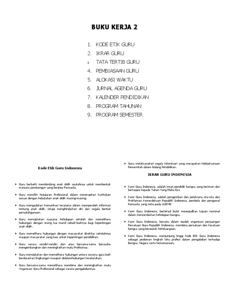 Format pembiasaan guru smp