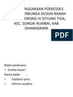 Penyelenggaraan Poskesdes Talang Berbunga Dusun Ranah Minang, Jorong IV