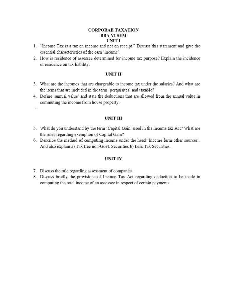 Bba 6th Gen | PDF | Income Tax | Tax Deduction