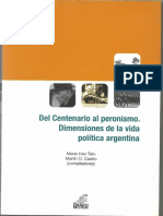 Del Centenario Al Peronismo. Dimensiones PDF