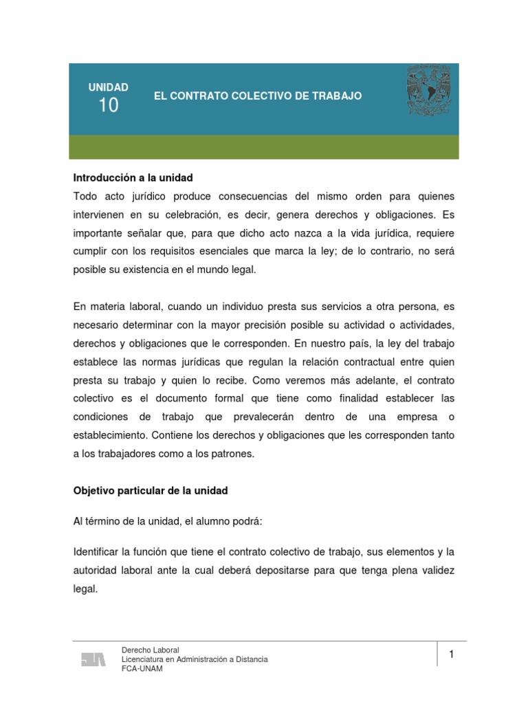 Contrato colectivo de trabajo.pdf Derecho laboral