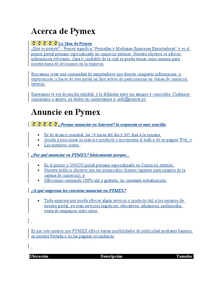 Qué es Pymex y su propósito | PDF | Pequeñas y medianas empresas ...