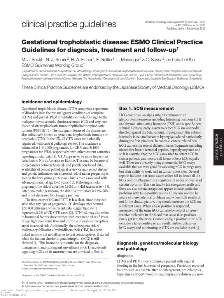 Gestational Trophoblastic Disease PDF | PDF | Chemotherapy | Human ...