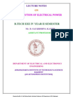 Electrical Power Distribution Notes