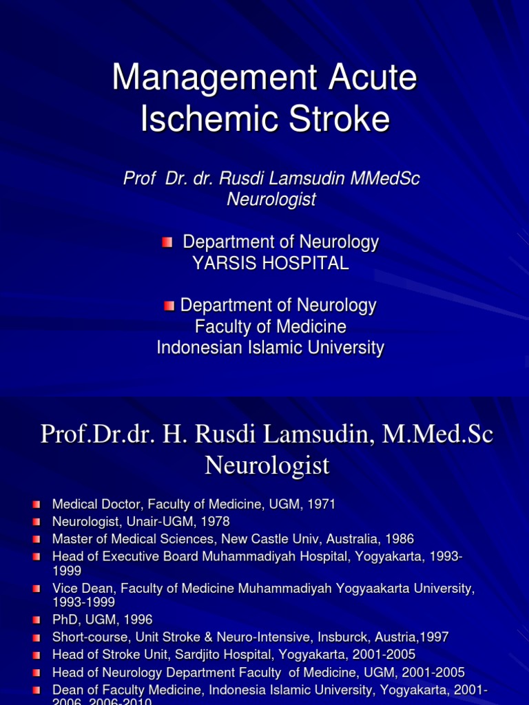 Acute Ischemic Stroke Management Guide | PDF | Stroke | Physical Therapy