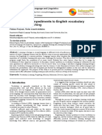 Analysis of The Impediments To English Vocabulary Learning and Teaching