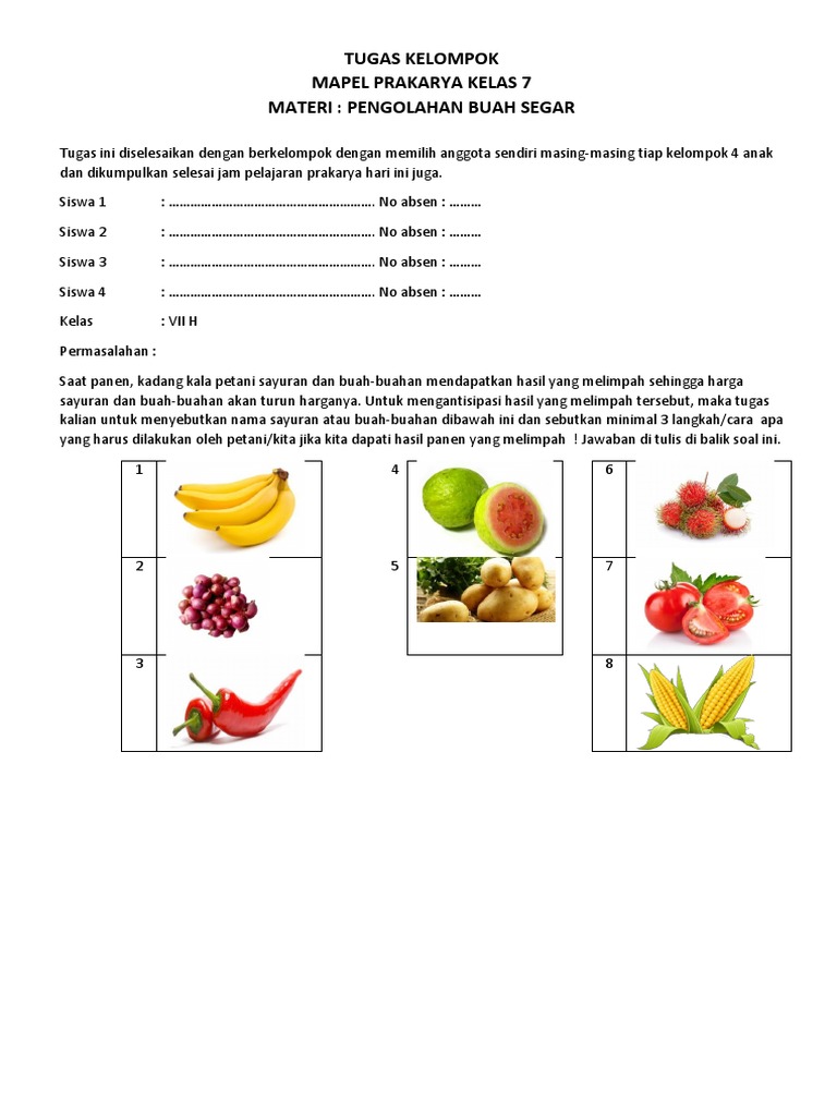 Tugas Individu Prakarya Pengolahan Kelas 7