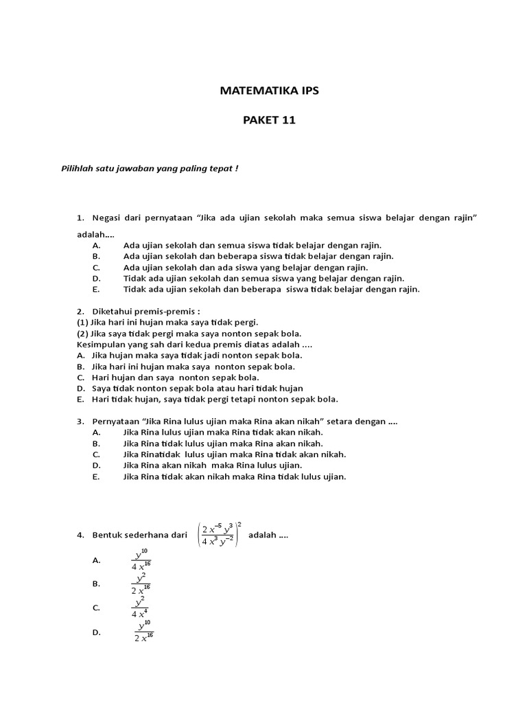  Soal Ujian Kelas Xii Ips A