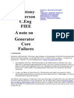 A Note On Generator Core Failure