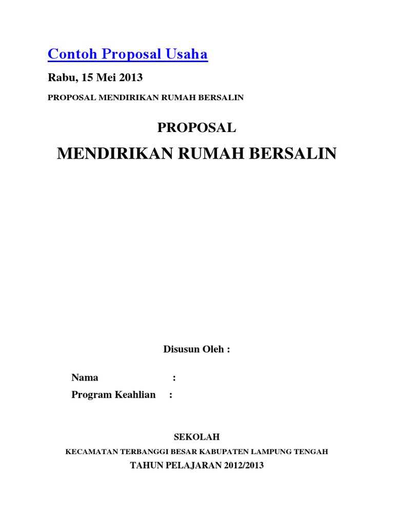 Contoh Proposal Usaha Docx