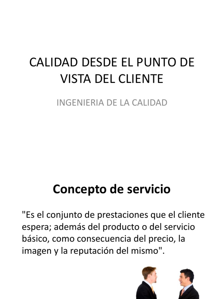 Calidad Desde El Punto de Vista Del Cliente | PDF | Cliente | Los ...