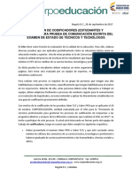 Convocatoria codificadores prueba escrita Icfes