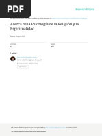 Acerca de La Psicología de La Religión y La Espiritualidad