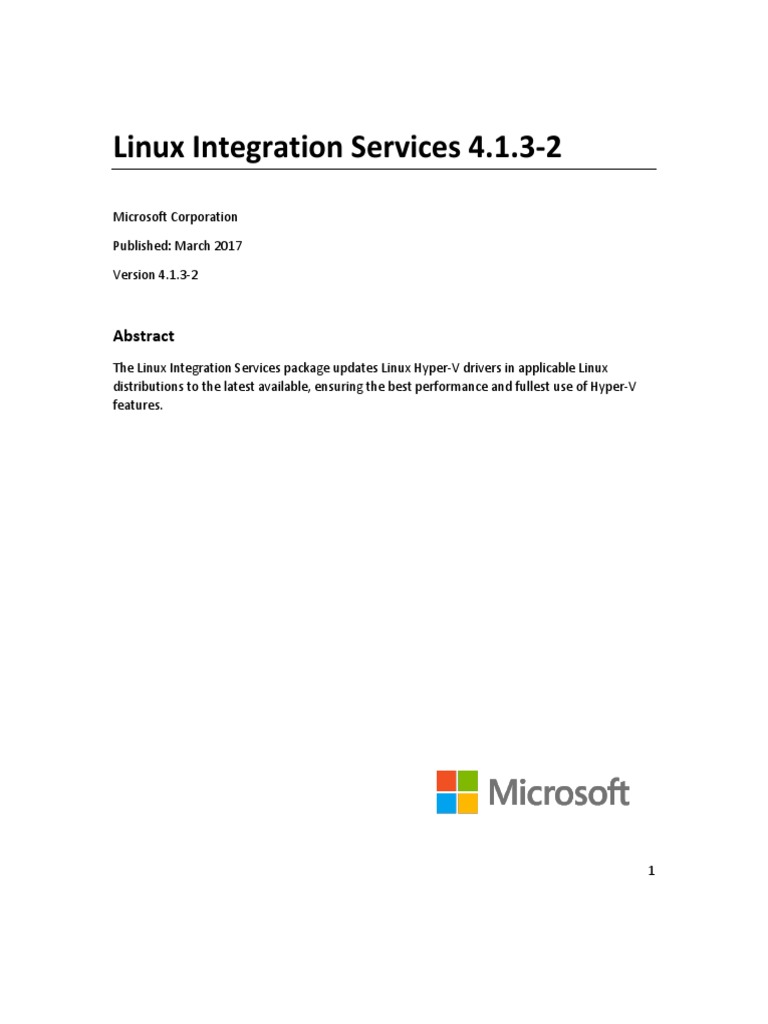 Linux Integration Services v4 1 3 2 | PDF | Hyper V | Linux