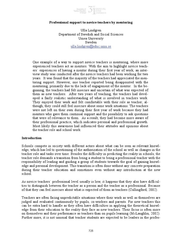 Novice Teacher Mentoring Insights | PDF | Mentorship | Teachers