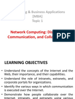 Computing & Business Applications (MBA) Topic 1: Network Computing: Discovery, Communication, and Collaboration