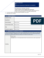 Human Resources Division Confidential Head of Department Assessment Statement For Academic Promotion