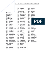 Lista de Palabras Del Concurso de Spelling Bee