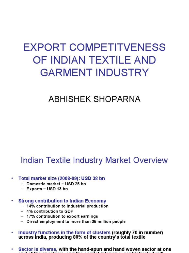 Indian Textile Industry Export Overview | PDF | Yarn | Textiles