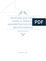 RELACIÓN QUE EXISTE ENTRE EL DERECHO ADMINISTRATIVO CON LOS DELITOS PENALES 