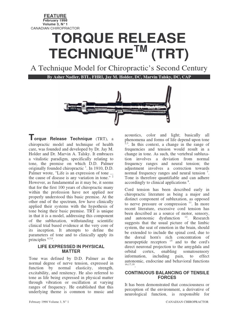 Torque Release Technique in Chiropractic | PDF | Chiropractic ...
