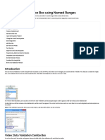 Excel Data Validation Combo Box Using Named Ranges