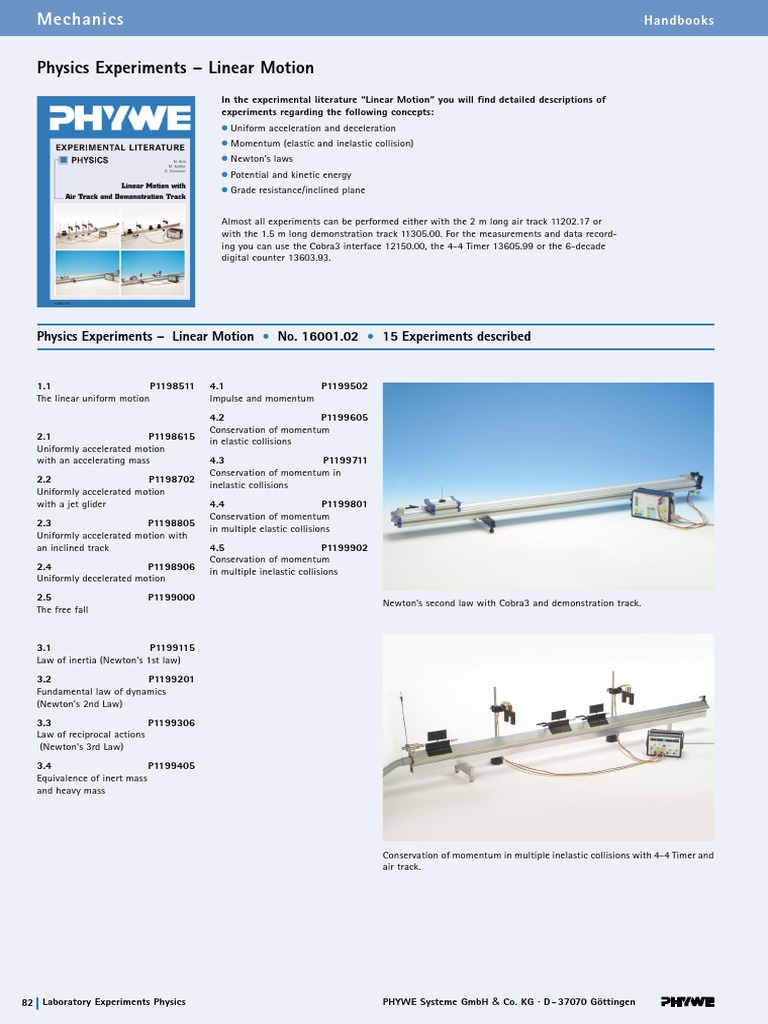 Physics Experiments on Linear Motion | PDF | Momentum | Collision