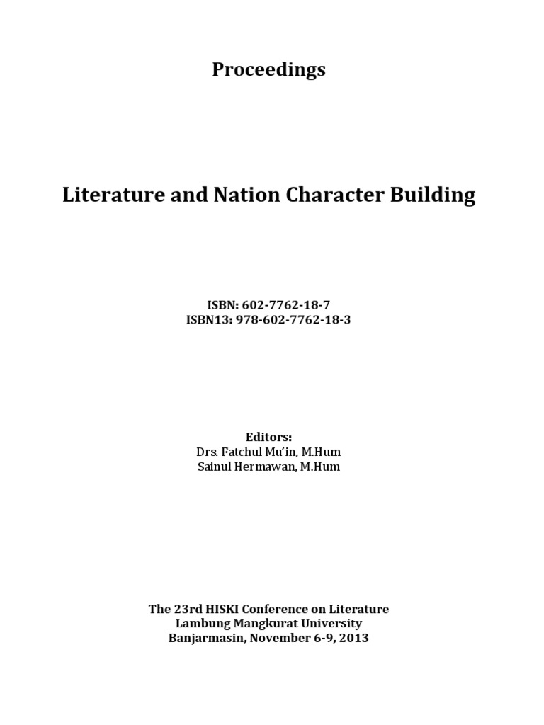 B Literature And Nation Character Building B Literature And Nation Character Building